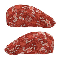 Vintage Hawaiian Quilting Patterns Jeff Hat Red Style Tribal Fabric Patchwork - Polynesian Pride