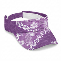 Vintage Purple Polynesia Sun Visor Cap Plumeria With Hibiscus Tropical Vibes