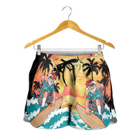 Vintage Santa Claus Surfing Summer Shorts for Women Mele Kalikimaka i Iulai! LT9 - Polynesian Pride