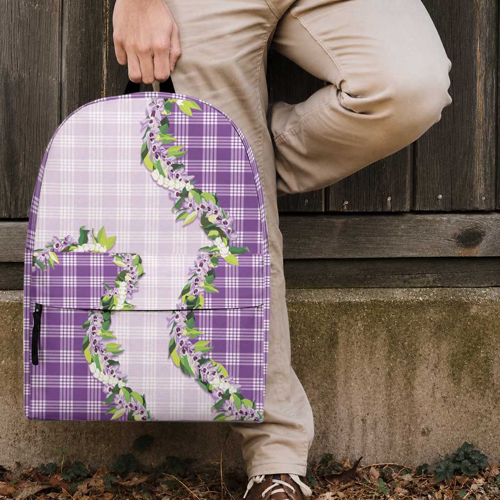Violet Hawaii Palaka Backpack Maile Pikake Honohono Orchid Lei LT05 - Polynesian Pride