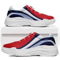 Wallis And Futuna Chunky Sneakers Flag-Inspired Curve Style LT05 Red - Polynesian Pride