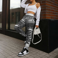 White Samoa Pea Tattoo Inspired Jogger Pants