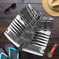 White Samoa Pea Tattoo Inspired Shorts for Men