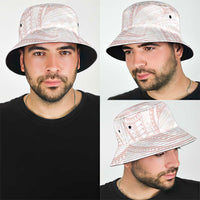 White Sunday Lotu Tamaiti Bucket Hat Polynesian Wave Pastel Blush - Polynesian Pride