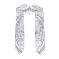 White Sunday Lotu Tamaiti Graduation Stole Polynesian Wave Pastel Gray - Polynesian Pride