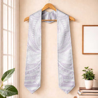 White Sunday Lotu Tamaiti Graduation Stole Polynesian Wave Pastel Mauve - Polynesian Pride