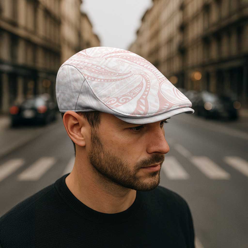 White Sunday Lotu Tamaiti Jeff Hat Polynesian Wave Pastel Blush - Polynesian Pride