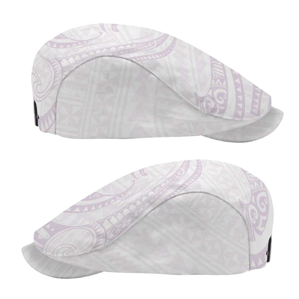 White Sunday Lotu Tamaiti Jeff Hat Polynesian Wave Pastel Mauve - Polynesian Pride