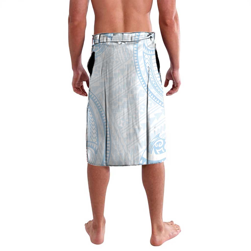 White Sunday Lotu Tamaiti Lavalava Polynesian Wave Pastel Sky Blue - Polynesian Pride