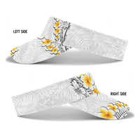 White Tropical Plumeria With Galaxy Polynesian Art Sun Visor Cap