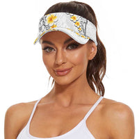 White Tropical Plumeria With Galaxy Polynesian Art Sun Visor Cap