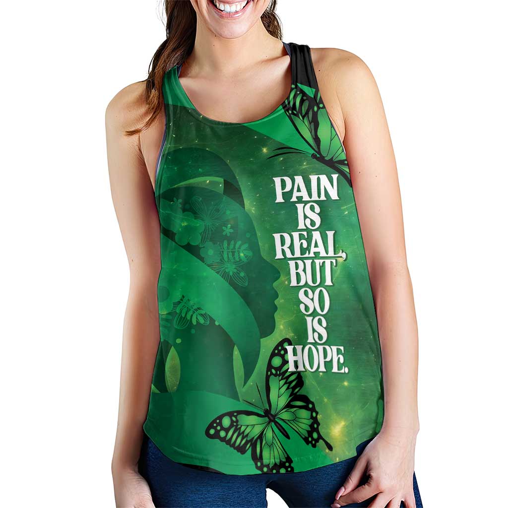 World Mental Health Awareness Month Women Racerback Tank Warriors Brave Strong Galaxy Vibes LT14 - Polynesian Pride