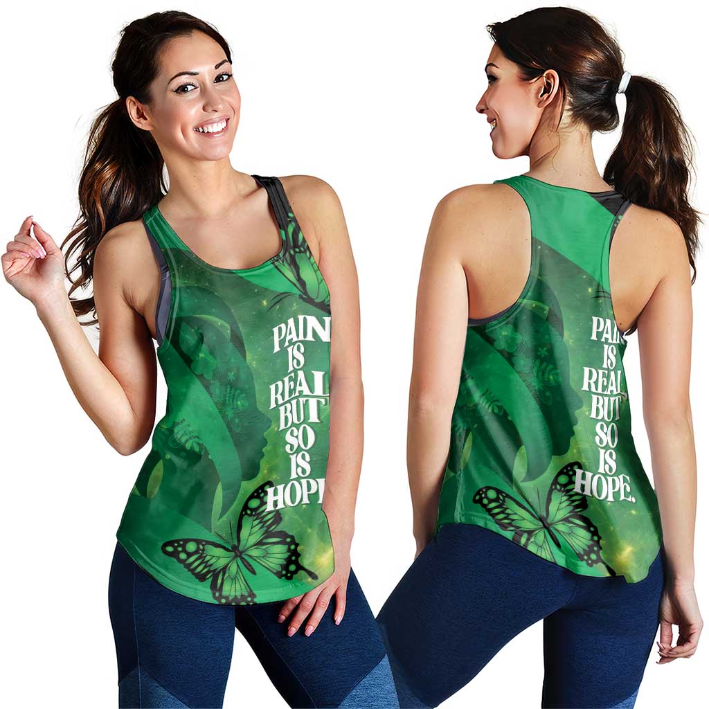 World Mental Health Awareness Month Women Racerback Tank Warriors Brave Strong Galaxy Vibes LT14 - Polynesian Pride