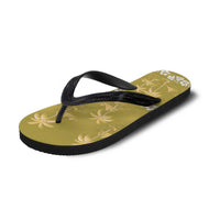 Yellow Hawaii Palm Tree Hibiscus Flip Flops Fantasy Summer Vibe LT01 - Polynesian Pride