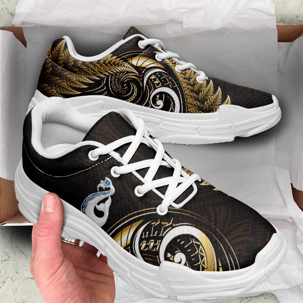 Yellow New Zealand Chunky Sneakers Aotearoa Silver Fern With Manaia Maori Unique LT14 - Polynesian Pride