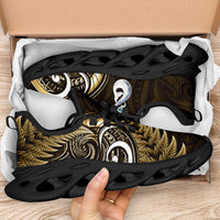Yellow New Zealand Clunky Sneakers Aotearoa Silver Fern With Manaia Maori Unique LT14 - Polynesian Pride