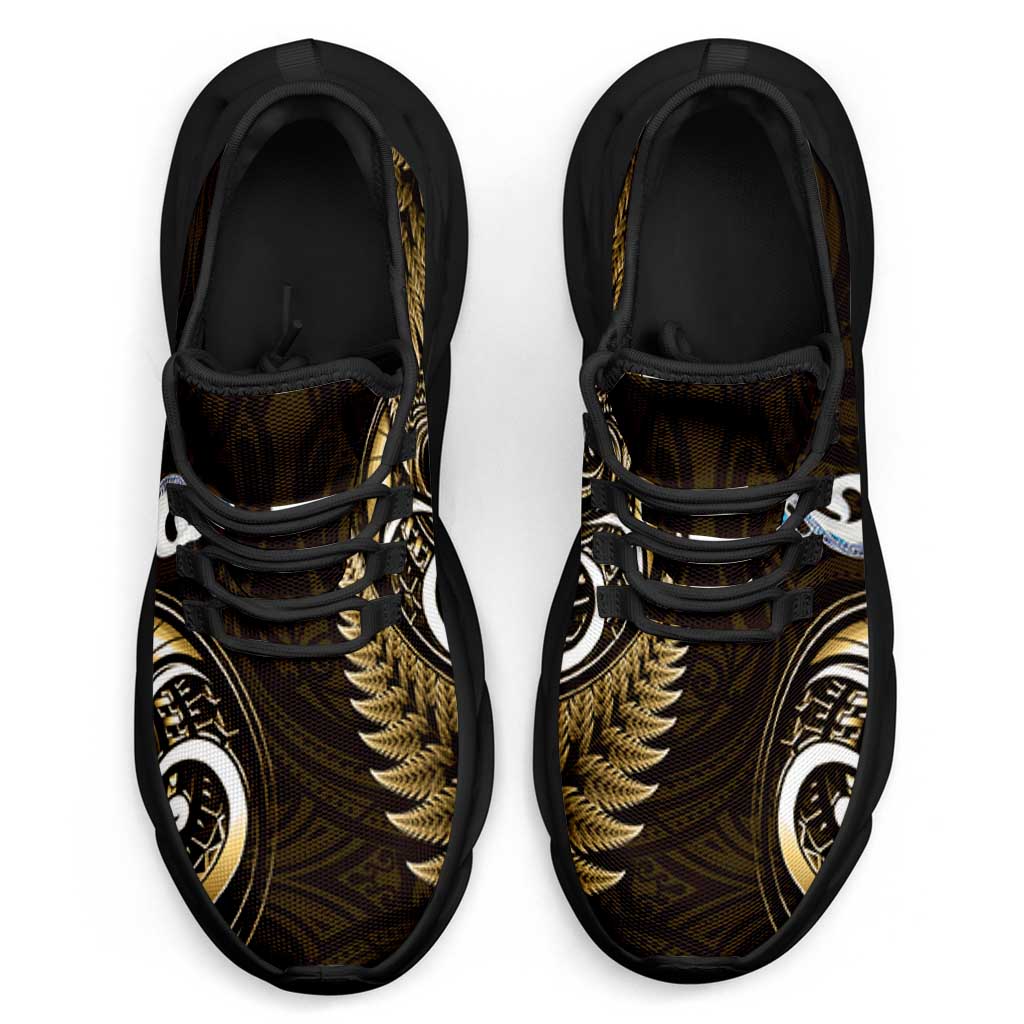 Yellow New Zealand Clunky Sneakers Aotearoa Silver Fern With Manaia Maori Unique LT14 - Polynesian Pride
