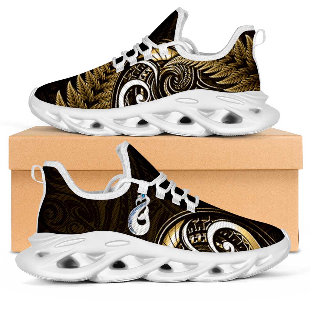 Yellow New Zealand Clunky Sneakers Aotearoa Silver Fern With Manaia Maori Unique LT14 Yellow - Polynesian Pride
