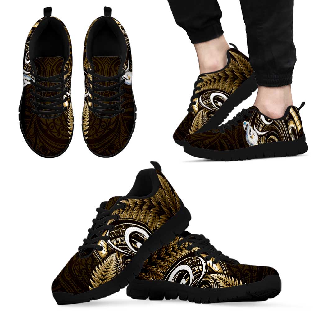 Yellow New Zealand Sneakers Aotearoa Silver Fern With Manaia Maori Unique LT14 - Polynesian Pride