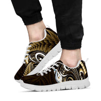 Yellow New Zealand Sneakers Aotearoa Silver Fern With Manaia Maori Unique LT14 - Polynesian Pride