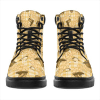 Yellow Palaka Hawaii Cowboy All Season Boots Puakenikeni Lei Paniolo Papale Seamless Vibes LT14 - Polynesian Pride