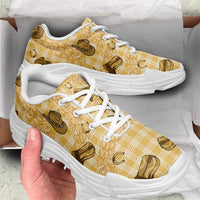Yellow Palaka Hawaii Cowboy Chunky Sneakers Puakenikeni Lei Paniolo Papale Seamless Vibes LT14 - Polynesian Pride