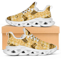 Yellow Palaka Hawaii Cowboy Clunky Sneakers Puakenikeni Lei Paniolo Papale Seamless Vibes LT14 Yellow - Polynesian Pride