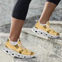 Yellow Palaka Hawaii Cowboy Clunky Sneakers Puakenikeni Lei Paniolo Papale Seamless Vibes LT14 - Polynesian Pride