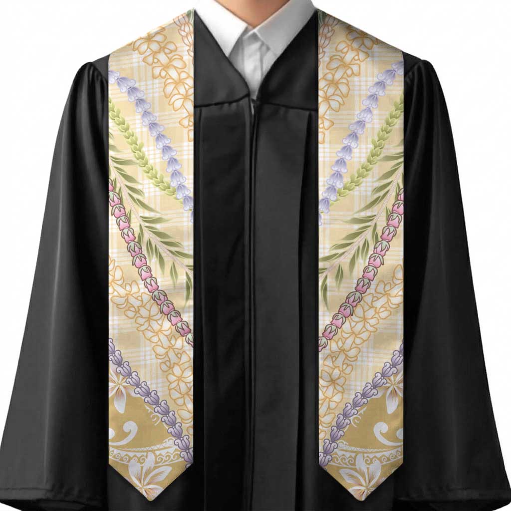 Yellow Palaka Hawaii Leis Graduation Stole Hawaiian-plaid Elegant Tropical Vibes - Polynesian Pride