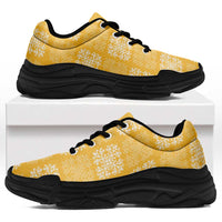 Yellow Palaka Quilt Hawaii Chunky Sneakers Traditional Hawaii-plaid Pattern LT14 Yellow - Polynesian Pride
