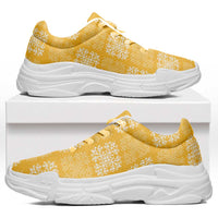 Yellow Palaka Quilt Hawaii Chunky Sneakers Traditional Hawaii-plaid Pattern LT14 Yellow - Polynesian Pride