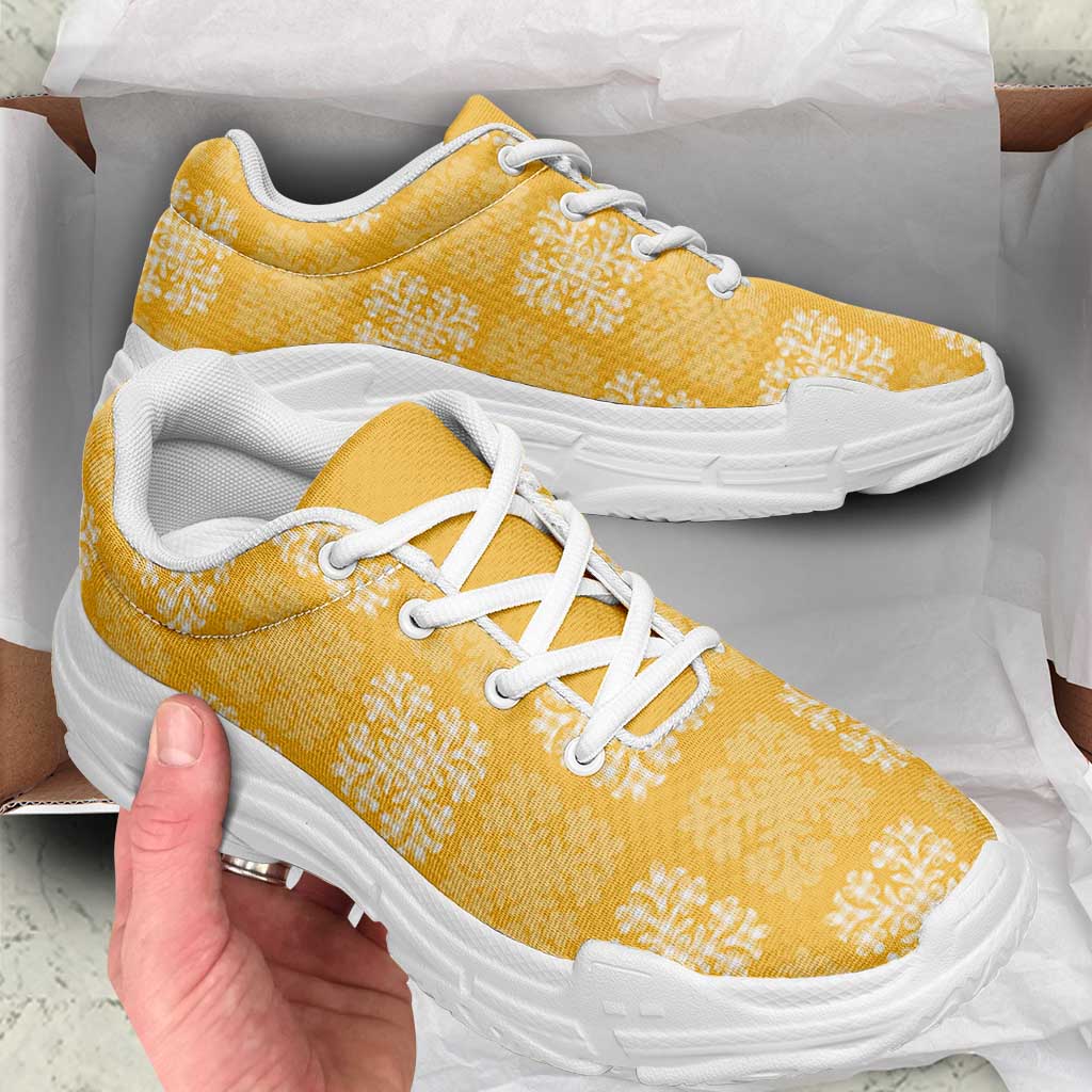 Yellow Palaka Quilt Hawaii Chunky Sneakers Traditional Hawaii-plaid Pattern LT14 - Polynesian Pride