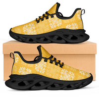 Yellow Palaka Quilt Hawaii Clunky Sneakers Traditional Hawaii-plaid Pattern LT14 Yellow - Polynesian Pride