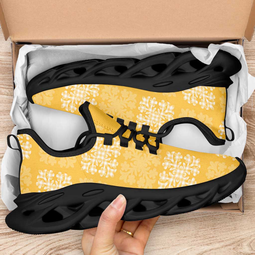 Yellow Palaka Quilt Hawaii Clunky Sneakers Traditional Hawaii-plaid Pattern LT14 - Polynesian Pride