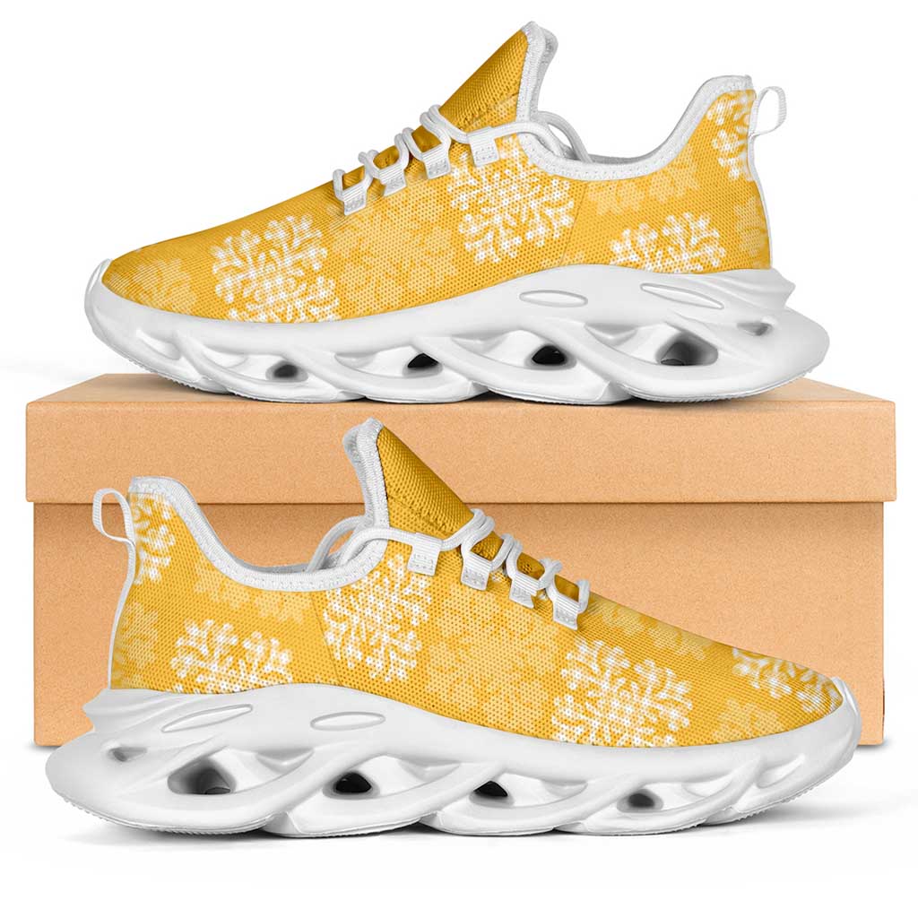 Yellow Palaka Quilt Hawaii Clunky Sneakers Traditional Hawaii-plaid Pattern LT14 Yellow - Polynesian Pride