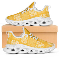 Yellow Palaka Quilt Hawaii Clunky Sneakers Traditional Hawaii-plaid Pattern LT14 Yellow - Polynesian Pride
