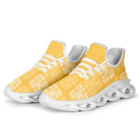 Yellow Palaka Quilt Hawaii Clunky Sneakers Traditional Hawaii-plaid Pattern LT14 - Polynesian Pride
