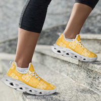 Yellow Palaka Quilt Hawaii Clunky Sneakers Traditional Hawaii-plaid Pattern LT14 - Polynesian Pride