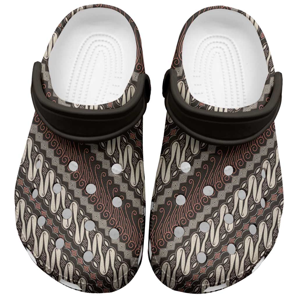 Yogyakarta Parang Batik Motifs Clogs Shoes Indonesian Traditional Pattern