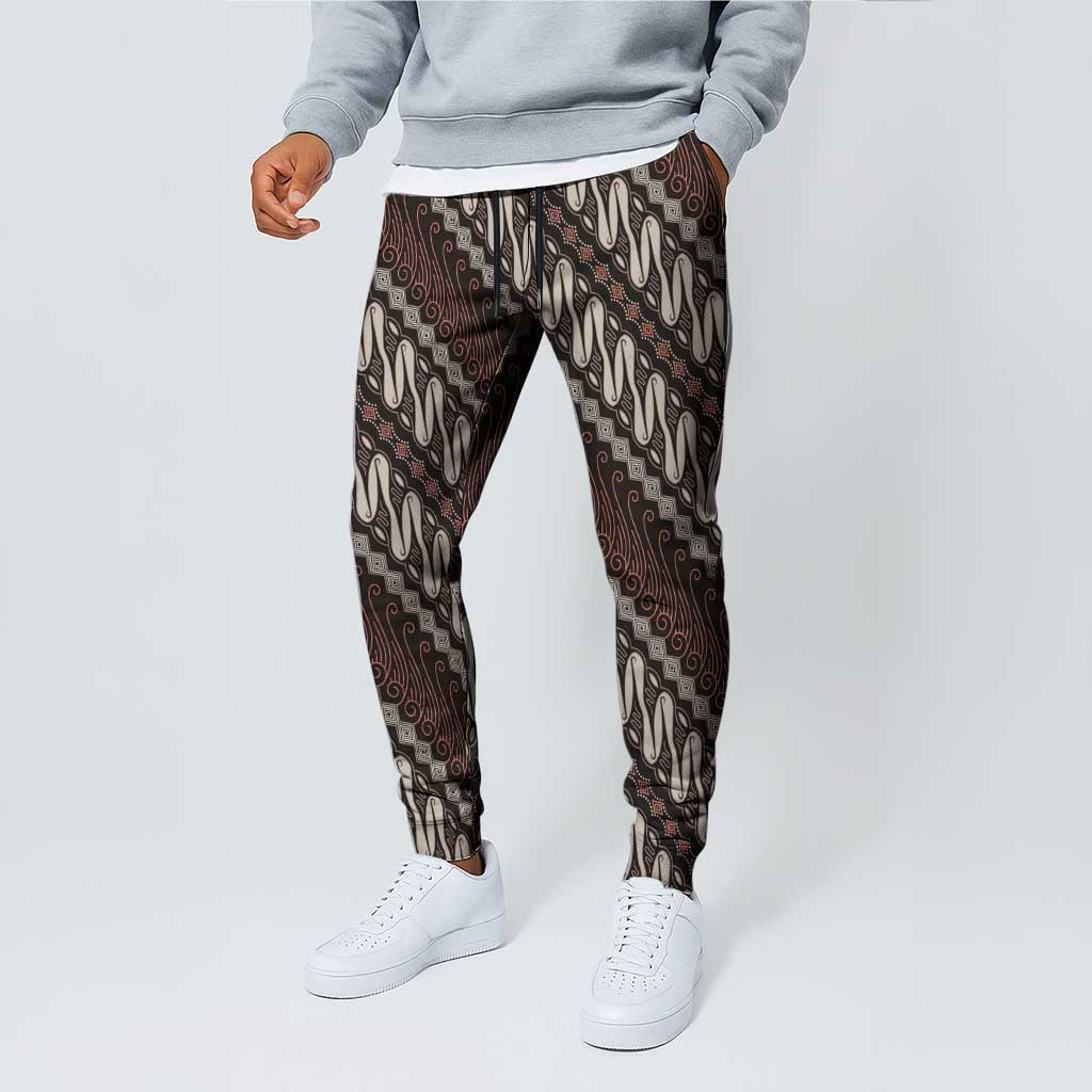 Yogyakarta Parang Batik Motifs Jogger Pants Indonesian Traditional Pattern