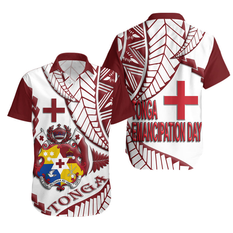 Tonga Emancipation Day Hawaiian Shirt Kupesi Pattern No.1 White LT9 Unisex - Polynesian Pride