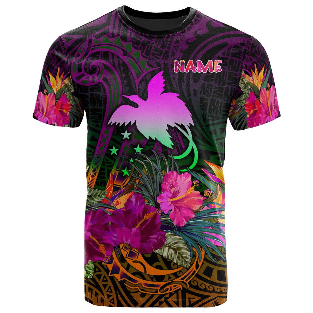 Papua New Guinea Custom T Shirt Summer Hibiscus Unisex Reggae - Polynesian Pride