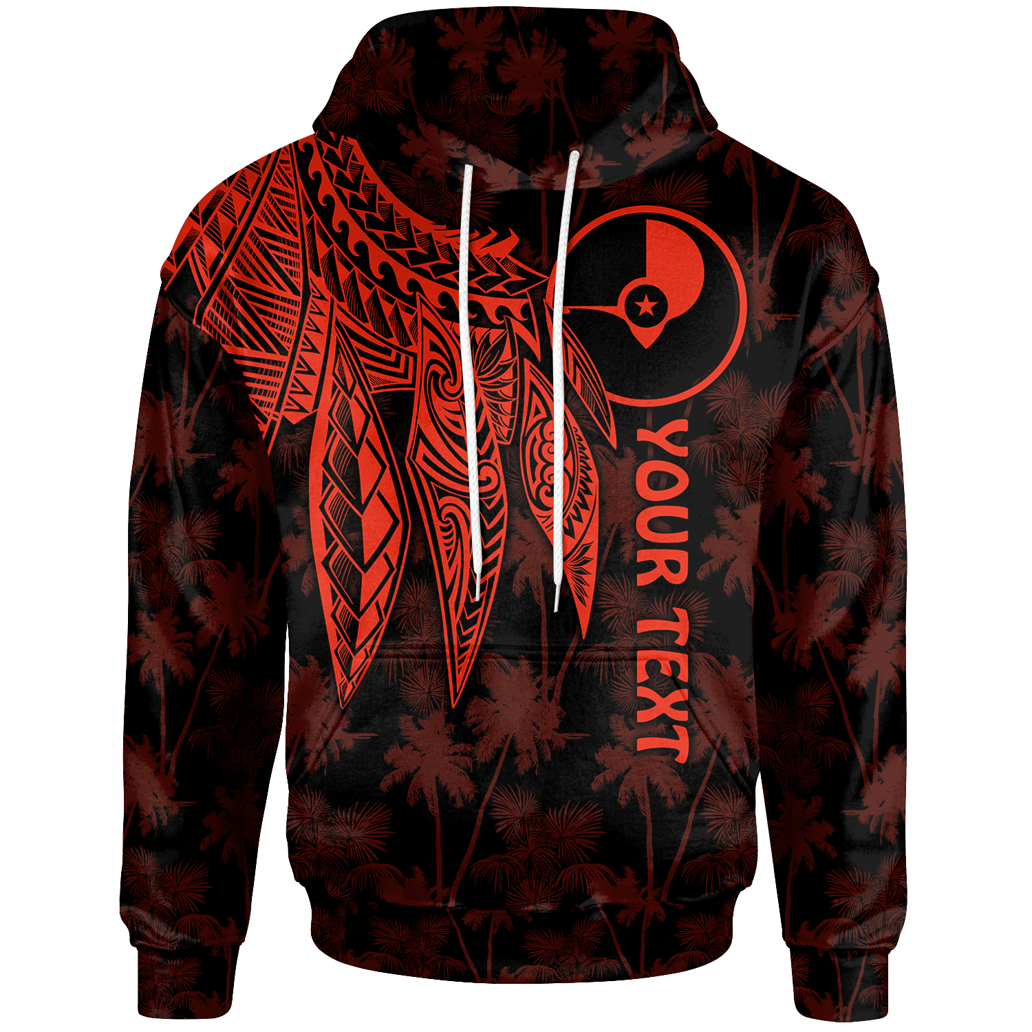 Yap Custom Hoodie Polynesian Wings (Red) Unisex Red - Polynesian Pride