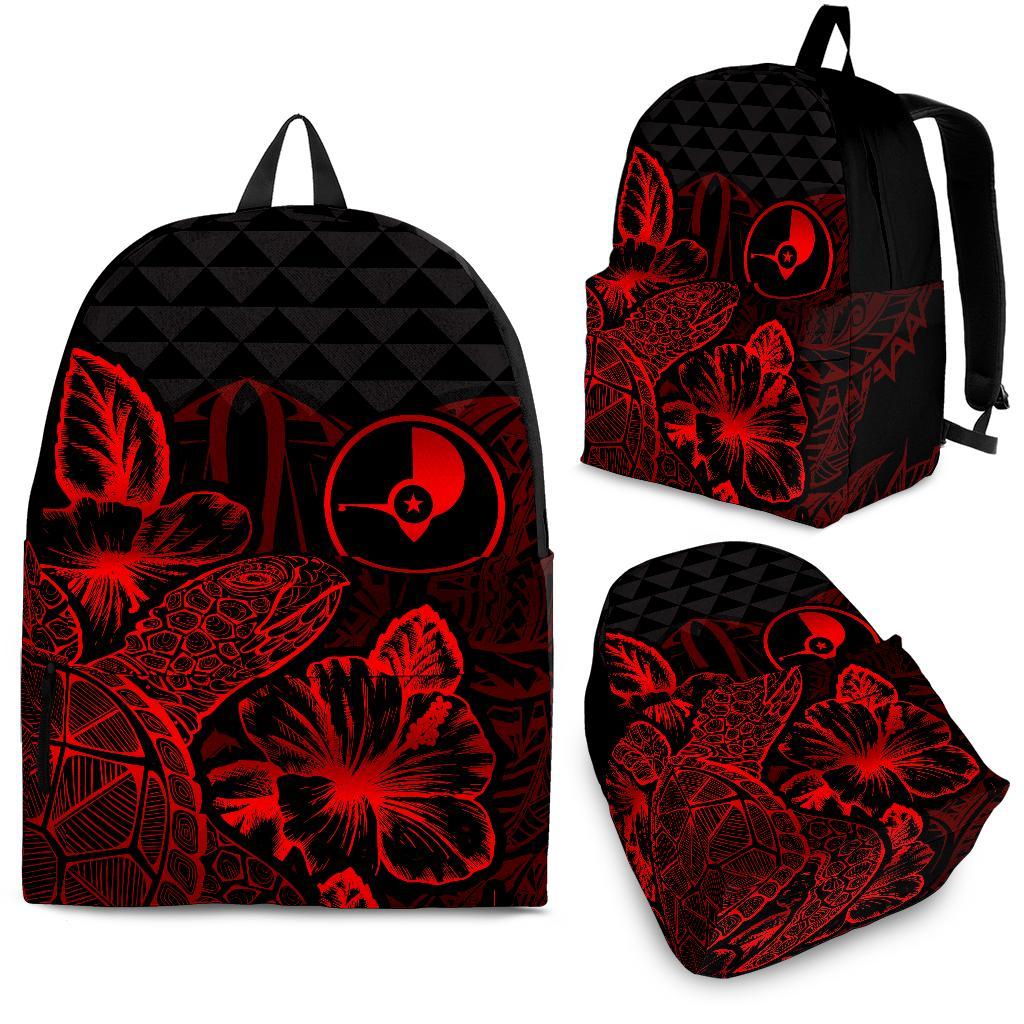 Yap Polynesian Backpack Turtle Hibiscus Red front Red - Polynesian Pride