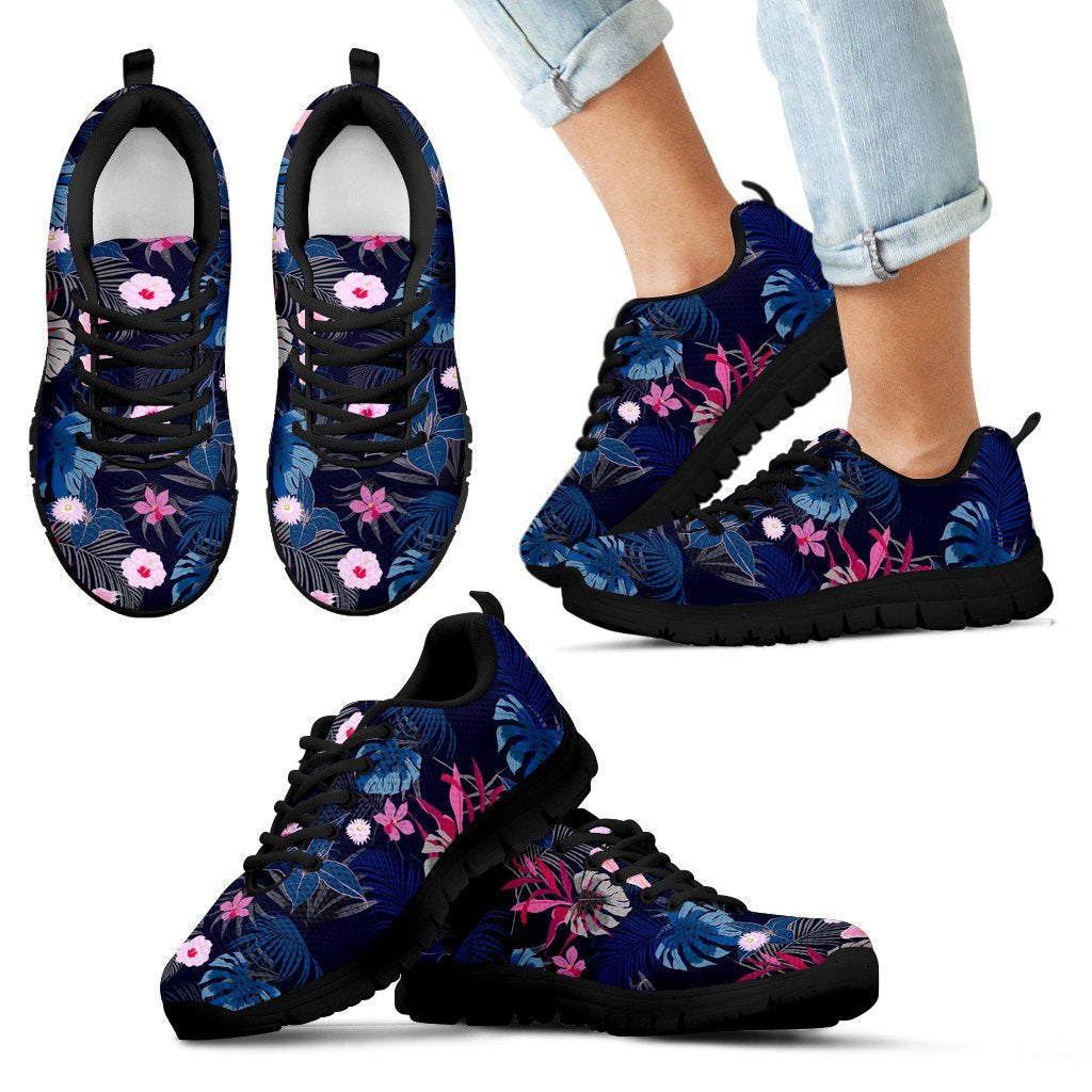 Hawaii Tropical Palm Tree And Flower Sneakers Kid's Sneakers - Polynesian Pride