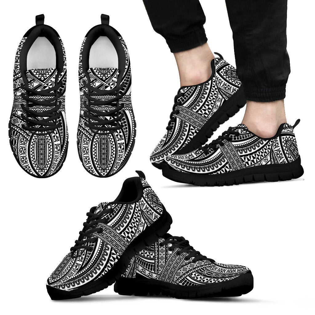 Polynesian Sneakers White Men's Sneakers - Black - 1 Black - Polynesian Pride