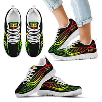 Fiji Sneakers - Fiji Flag Polynesian Knife Reggae Style Kid's Sneakers - White Sole - Polynesian Pride