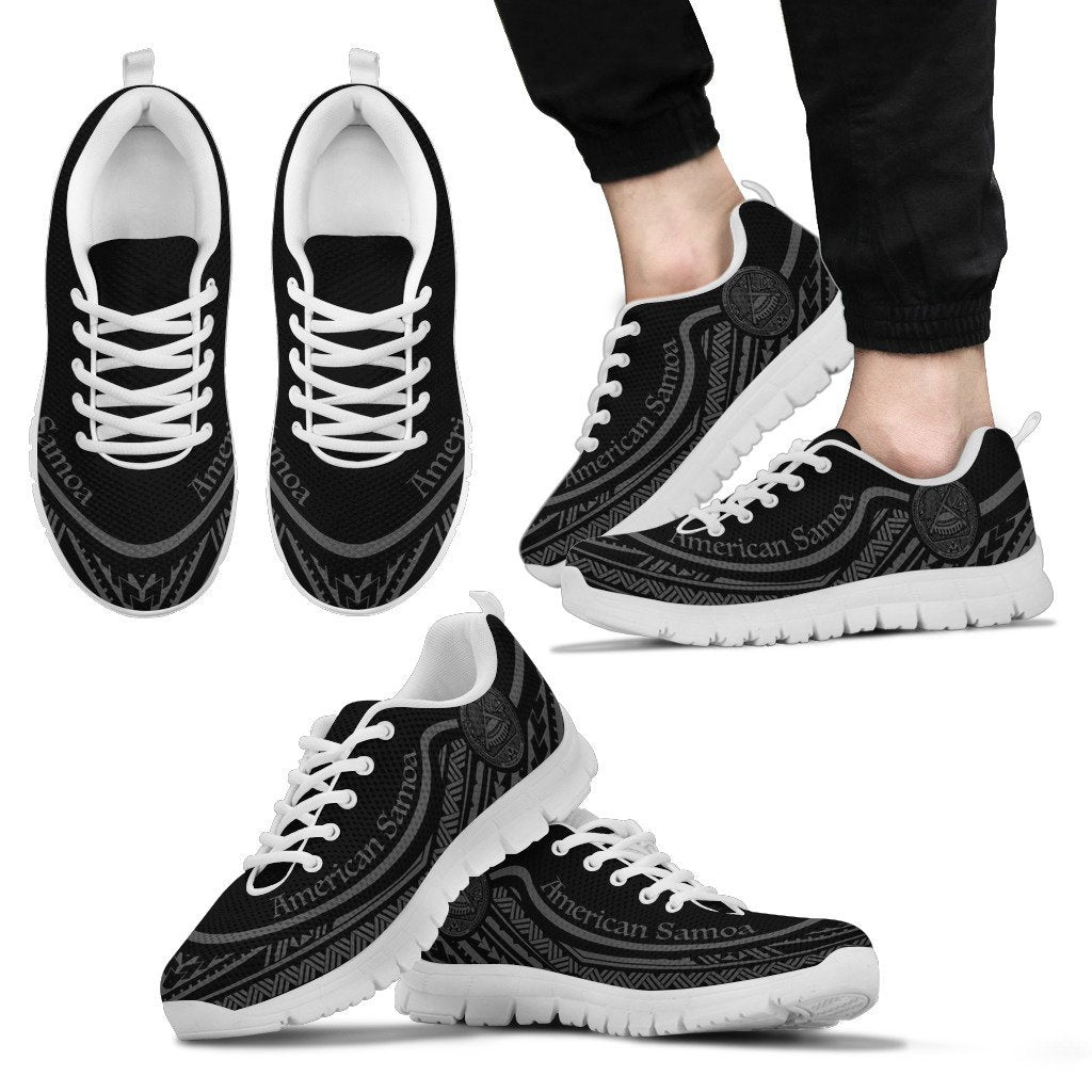 American Samoa Wave Sneakers Gray Color Men's Sneakers - White - American Samoa White - Polynesian Pride