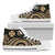 Wallis and Futuna High Top Canvas Shoes - Gold Tentacle Turtle Unisex White - Polynesian Pride
