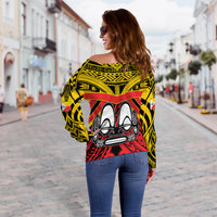 Marquesas Islands Off Shoulder Sweater the One and Only LT13 - Polynesian Pride